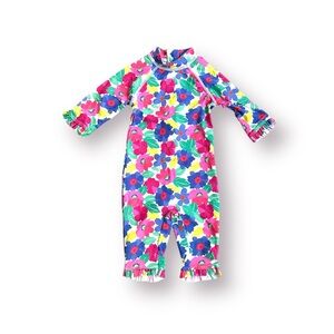 EUC Mothercare Floral Rashguard Size 9-12 Months